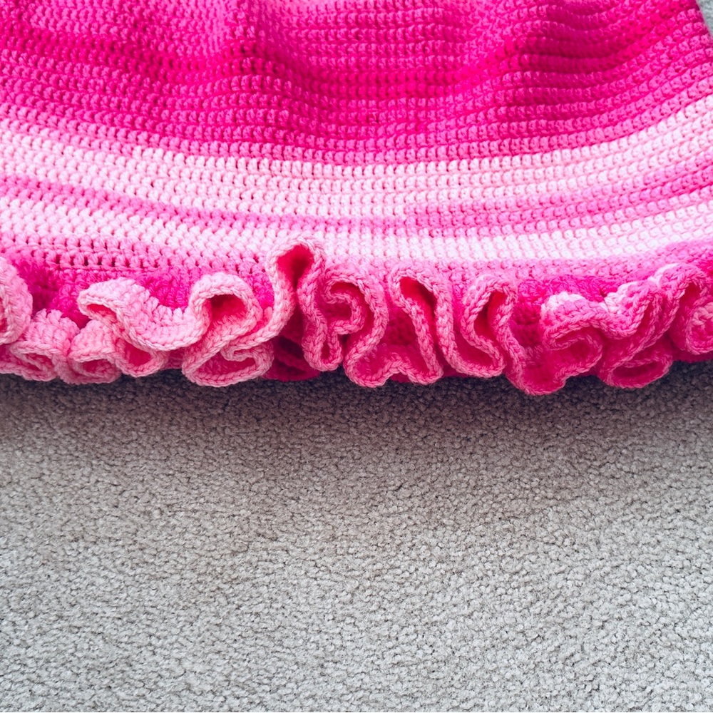 Pink Ruffled Knit Skirt - Picture 5 of 6